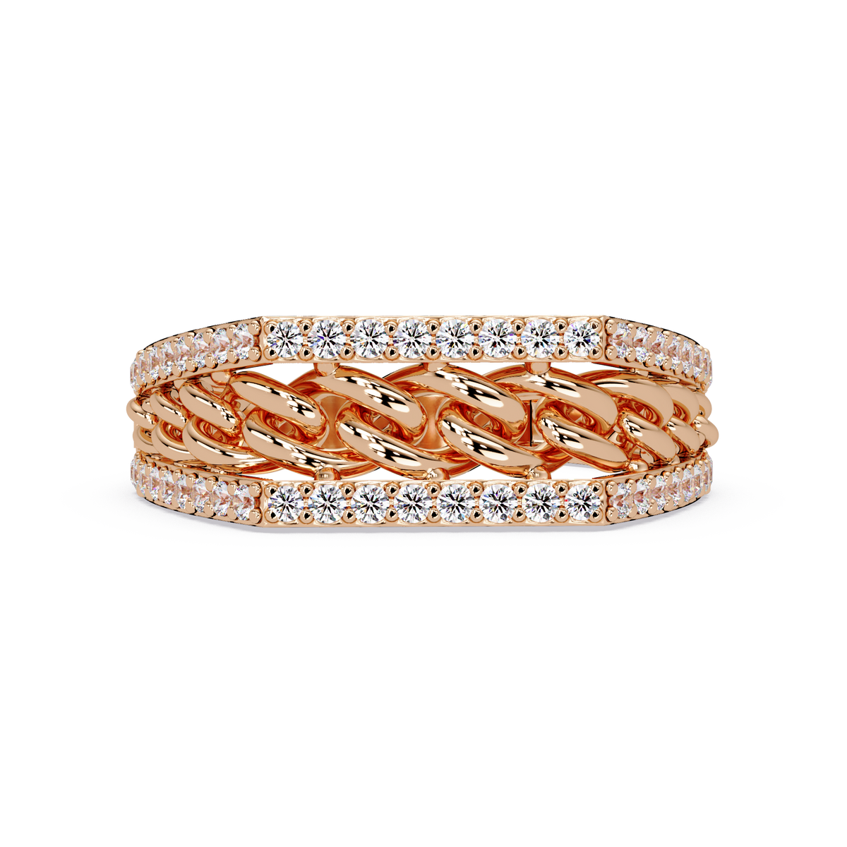 Cuban Link Lab Grown Diamond Band Ring - HIGHCARAT DIAMONDS