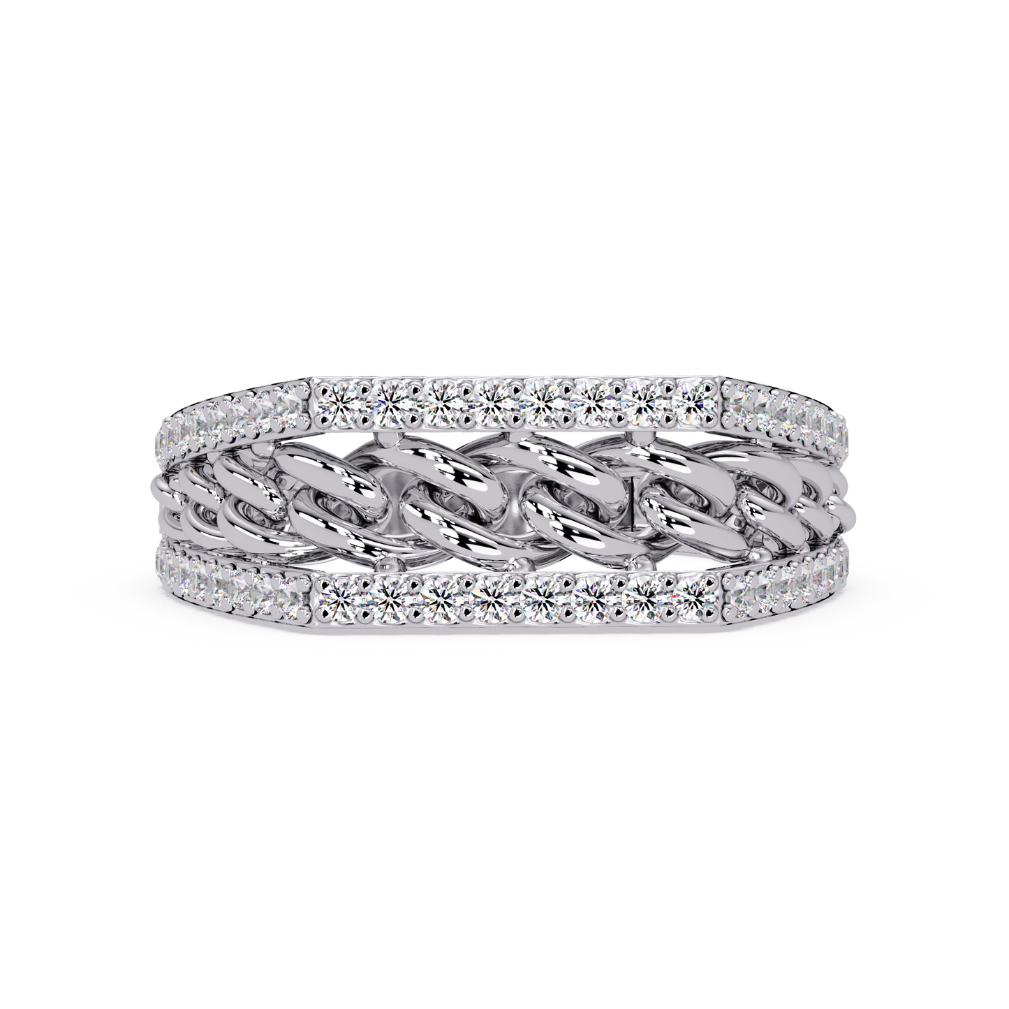 Cuban Link Lab Grown Diamond Band Ring - HIGHCARAT DIAMONDS