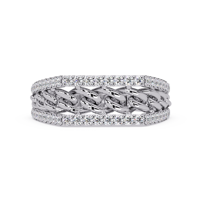 Cuban Link Lab Grown Diamond Band Ring - HIGHCARAT DIAMONDS