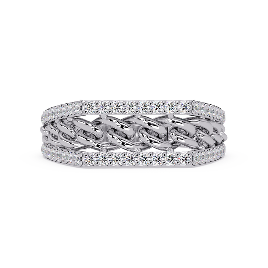 Cuban Link Lab Grown Diamond Band Ring - HIGHCARAT DIAMONDS