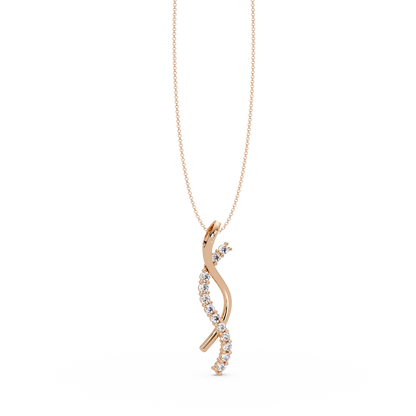 Curved Wave Lab Grown Diamond Pendant Necklace - HIGHCARAT DIAMONDS