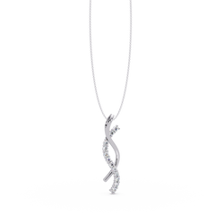 Curved Wave Lab Grown Diamond Pendant Necklace - HIGHCARAT DIAMONDS