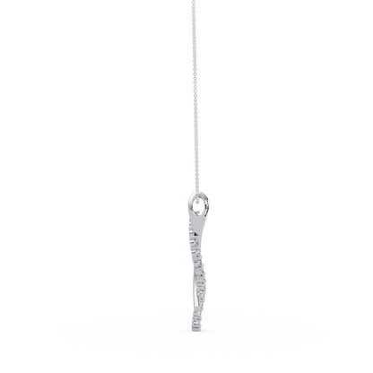 Curved Wave Lab Grown Diamond Pendant Necklace - HIGHCARAT DIAMONDS