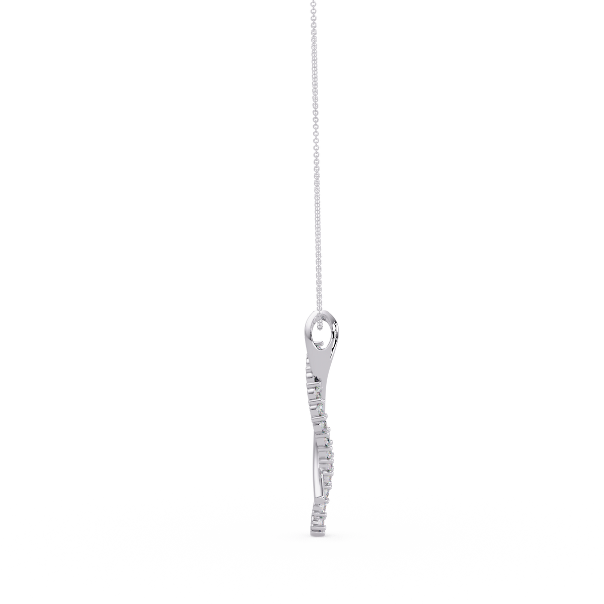 Curved Wave Lab Grown Diamond Pendant Necklace - HIGHCARAT DIAMONDS