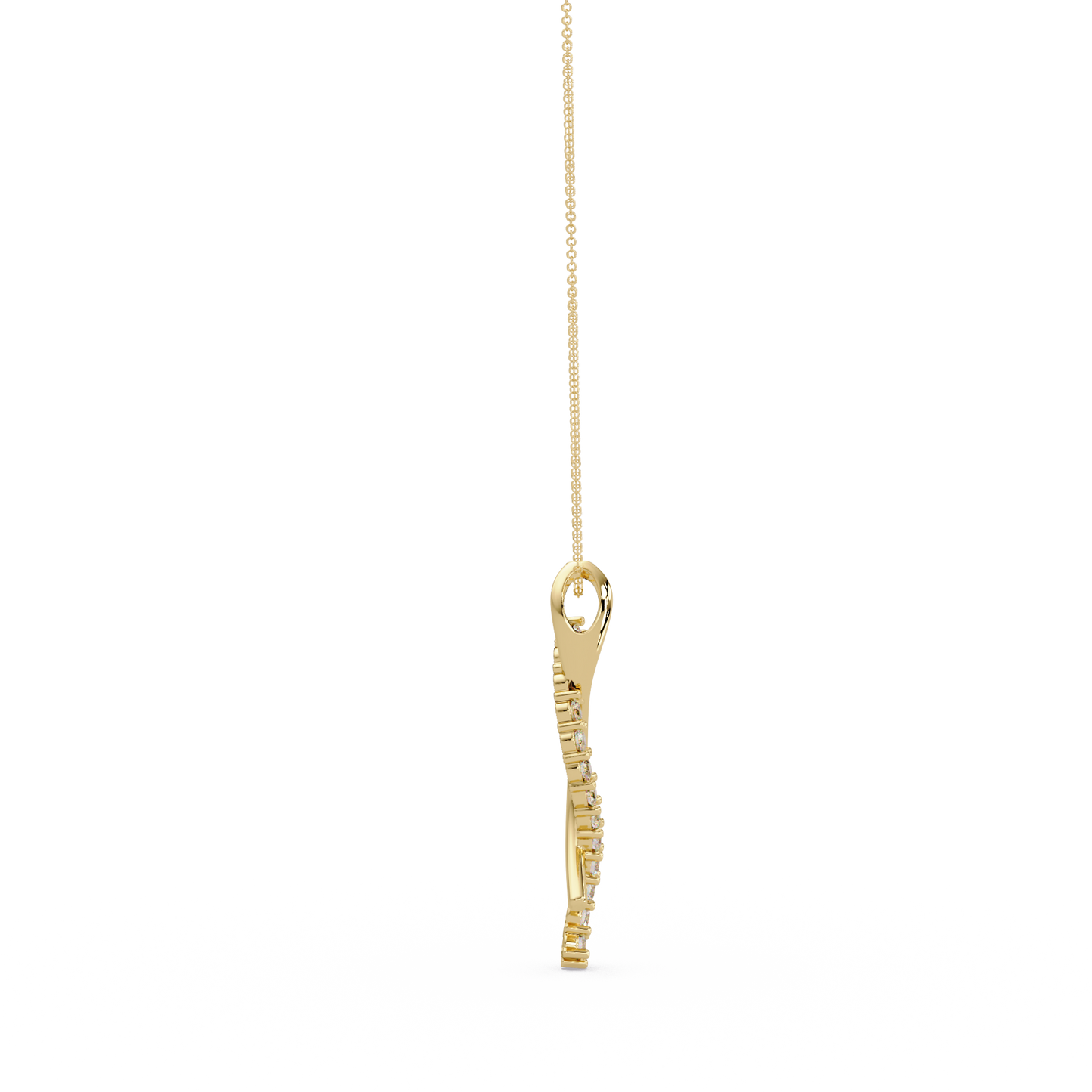 Curved Wave Lab Grown Diamond Pendant Necklace - HIGHCARAT DIAMONDS
