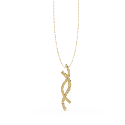 Curved Wave Lab Grown Diamond Pendant Necklace - HIGHCARAT DIAMONDS