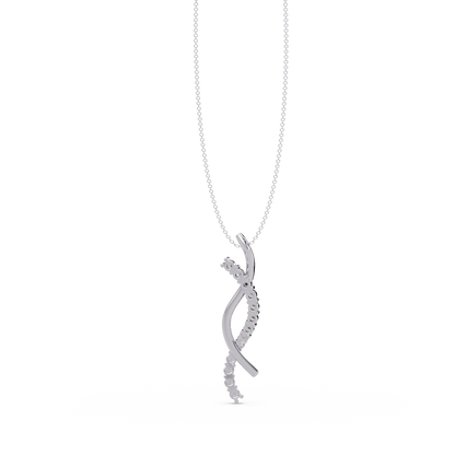 Curved Wave Lab Grown Diamond Pendant Necklace - HIGHCARAT DIAMONDS
