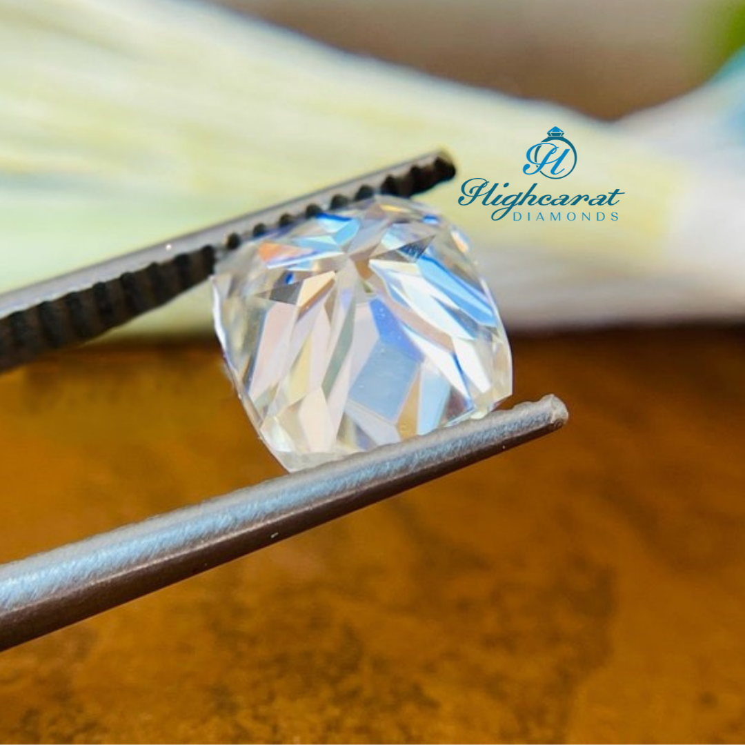 Antique Cushion Cut Lab Grown Diamond with soft corners and balanced brilliance
