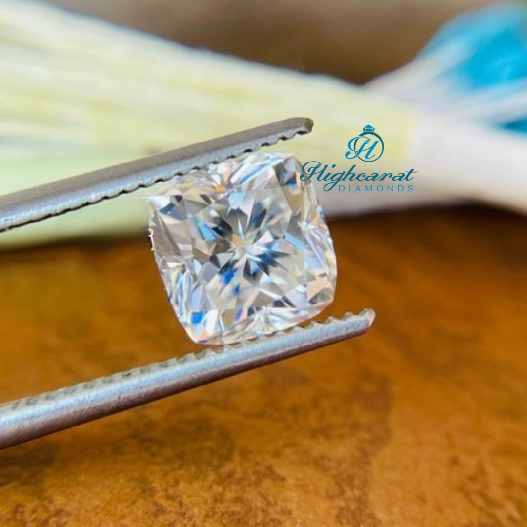 High Clarity Cushion Shape Lab Grown Diamond with classic faceting and refined appearance
