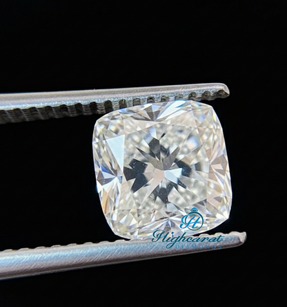 Cushion Cut Antique Lab Grown Diamond featuring broad facets and vintage inspired faceting