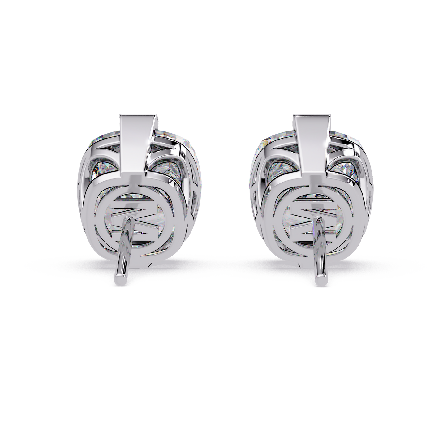 Cushion Cut Lab Grown Diamond Stud Earrings - HIGHCARAT DIAMONDS