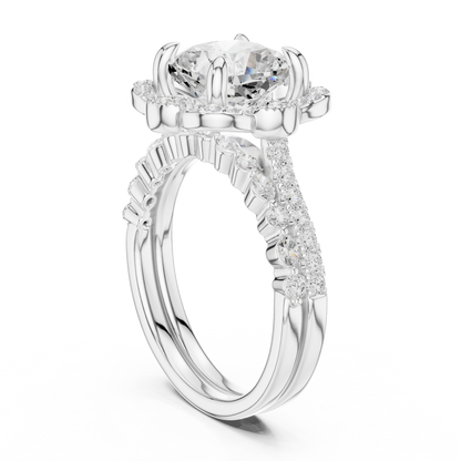 Cushion, Marquise & Round Cut Lab Grown Diamond Elegance 14k Solid White Gold 3.60 Ct Diamond Ring for Women - HIGHCARAT DIAMONDS