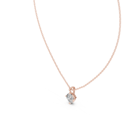 Solitaire Cushion Cut Langrown Sparkling Diamond Pendant For Her In 18K Solid Yellow Gold - HIGHCARAT DIAMONDS