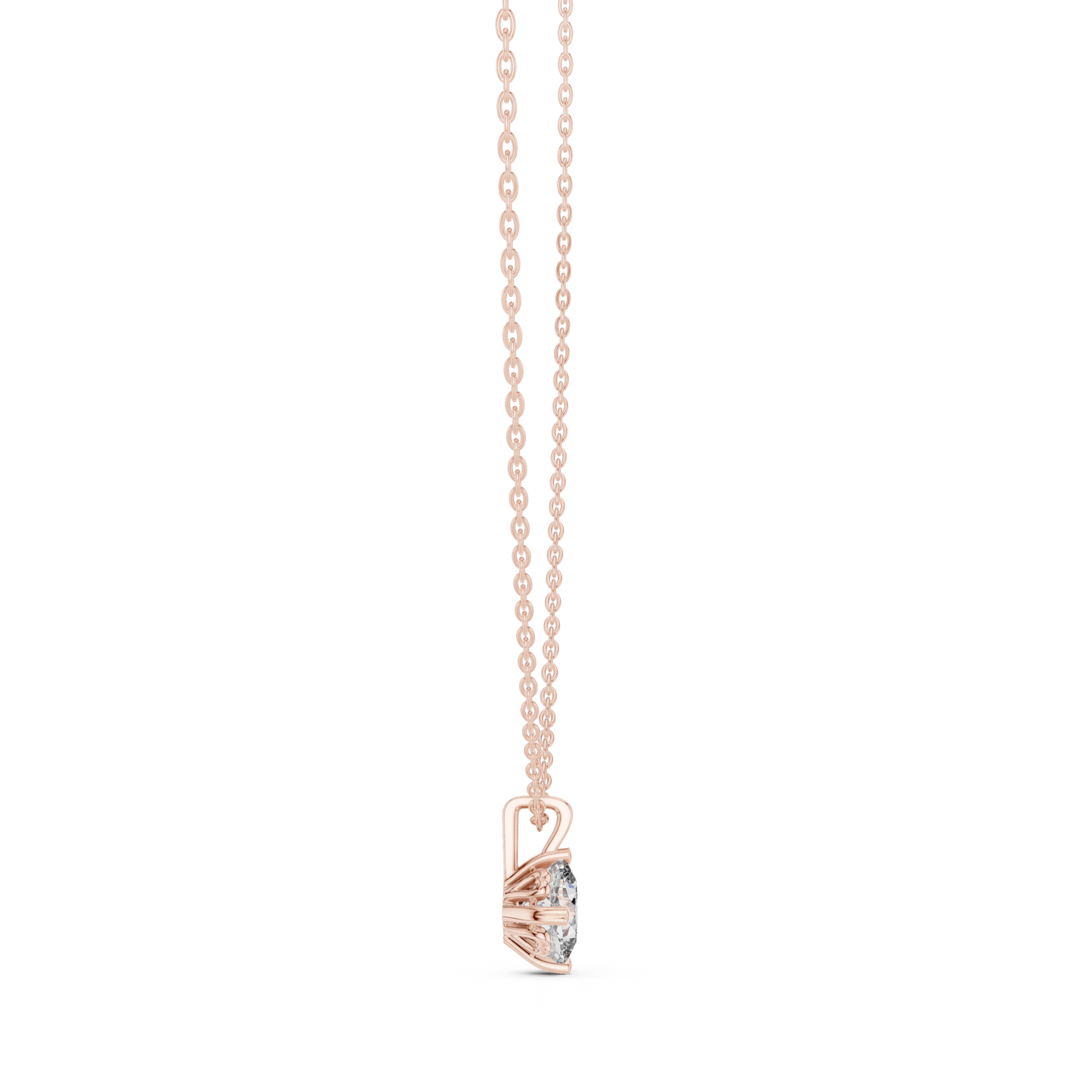 Solitaire Cushion Cut Langrown Sparkling Diamond Pendant For Her In 18K Solid Yellow Gold - HIGHCARAT DIAMONDS