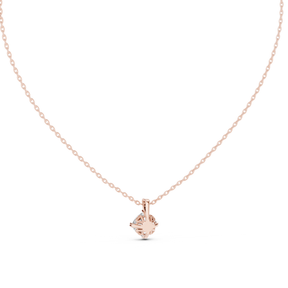Solitaire Cushion Cut Langrown Sparkling Diamond Pendant For Her In 18K Solid Yellow Gold - HIGHCARAT DIAMONDS