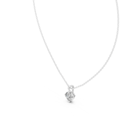 Solitaire Cushion Cut Langrown Sparkling Diamond Pendant For Her In 18K Solid Yellow Gold - HIGHCARAT DIAMONDS