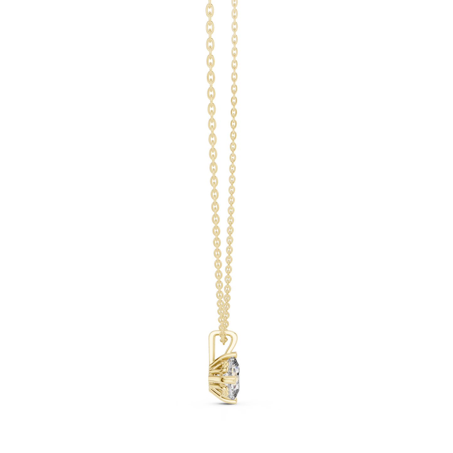 Solitaire Cushion Cut Langrown Sparkling Diamond Pendant For Her In 18K Solid Yellow Gold - HIGHCARAT DIAMONDS