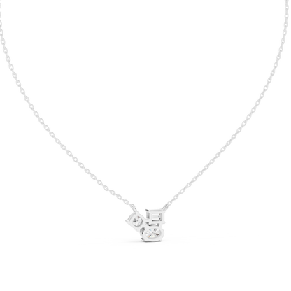 Cushion, Emerald & Oval Shape 1.73 Ct Lab Grown Three Stone Classic Solitaire Diamond Pendant For Her