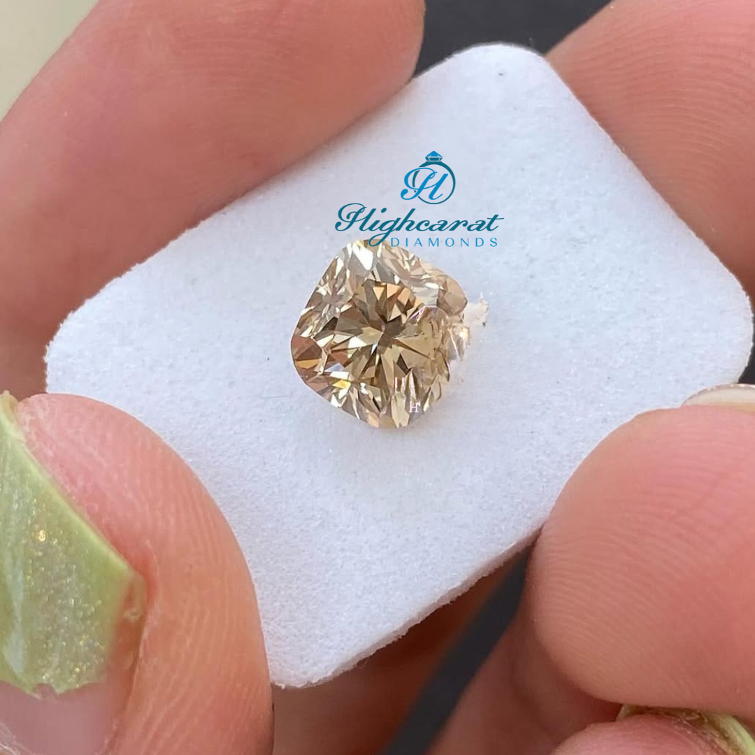 Cushion Old Cut Loose Diamond, Unique Champagne Brown Elegant Minimalist Lab Grown Diamond Use For All Jewelry In Her - HIGHCARAT DIAMONDS