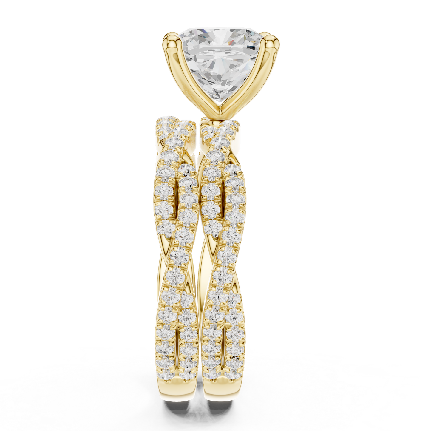 3.73 CT Cushion Labgrown Diamond Ring 10k Solid White Gold Engagement & Wedding Bridal Set Halo Accented Ring For Her - HIGHCARAT DIAMONDS