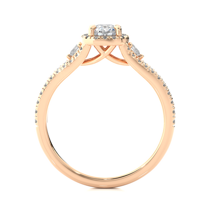 Cushion & Round Cut Lab Grown Diamond With Side stones minimalist perfect Gifted Engagement Ring