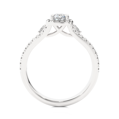 Cushion & Round Cut Lab Grown Diamond With Side stones minimalist perfect Gifted Engagement Ring - HIGHCARAT DIAMONDS