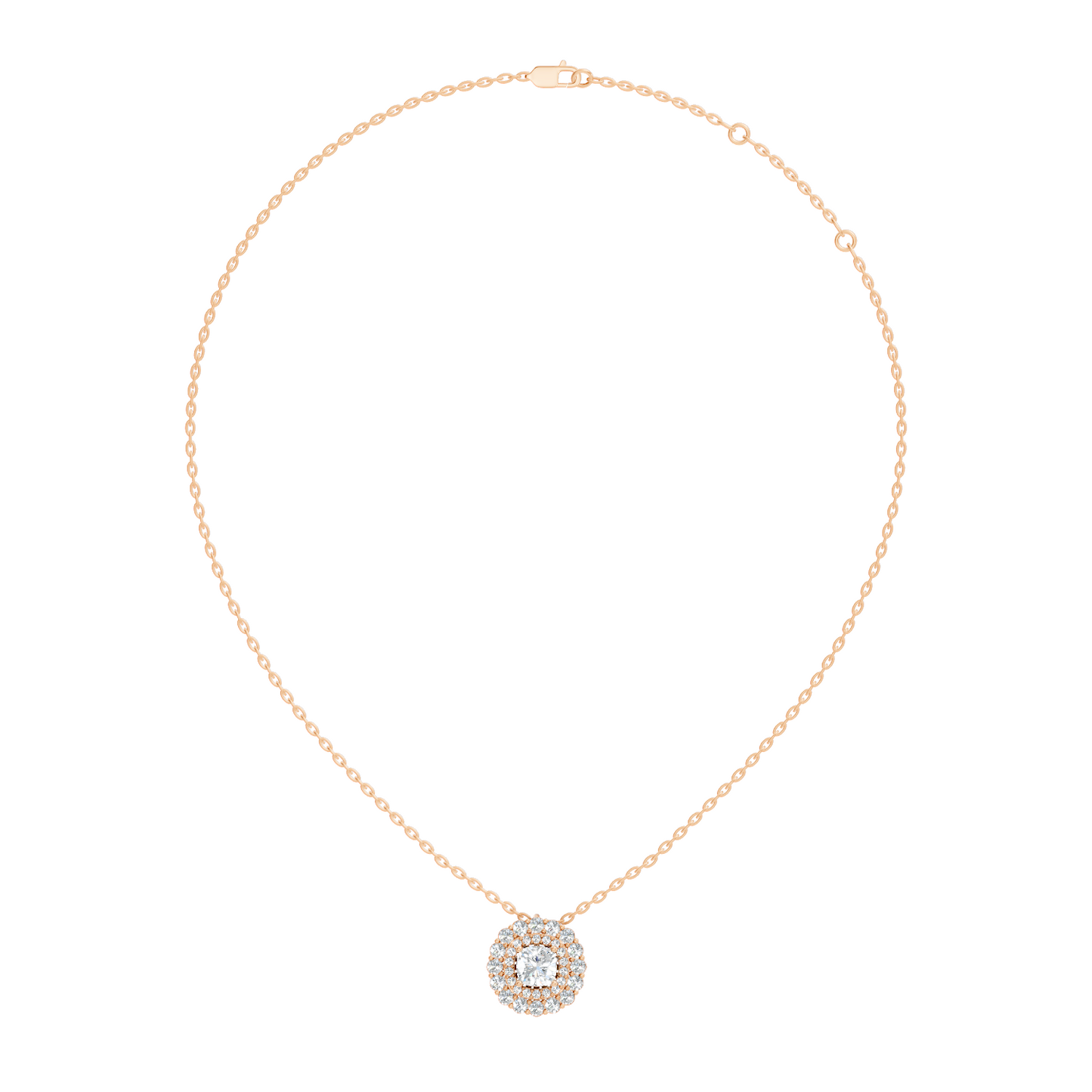 Elegant Cushion Cut 1.62 Ct Lab-Grown Diamond Halo Accent Pendant Necklace for Women - HIGHCARAT DIAMONDS