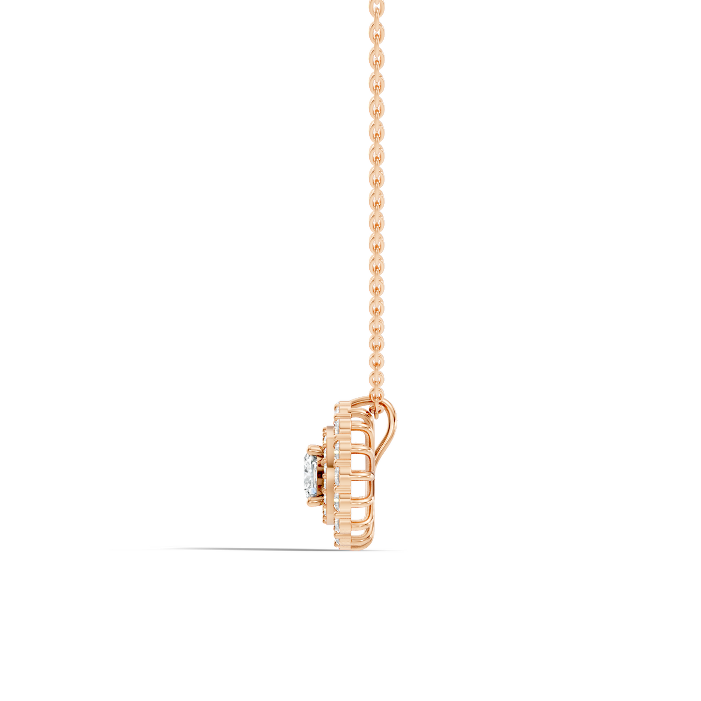 Elegant Cushion Cut 1.62 Ct Lab-Grown Diamond Halo Accent Pendant Necklace for Women - HIGHCARAT DIAMONDS