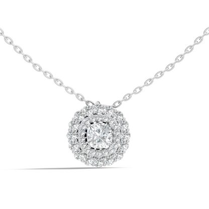 Elegant Cushion Cut 1.62 Ct Lab-Grown Diamond Halo Accent Pendant Necklace for Women - HIGHCARAT DIAMONDS