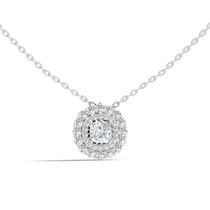 Elegant Cushion Cut 1.62 Ct Lab-Grown Diamond Halo Accent Pendant Necklace for Women - HIGHCARAT DIAMONDS