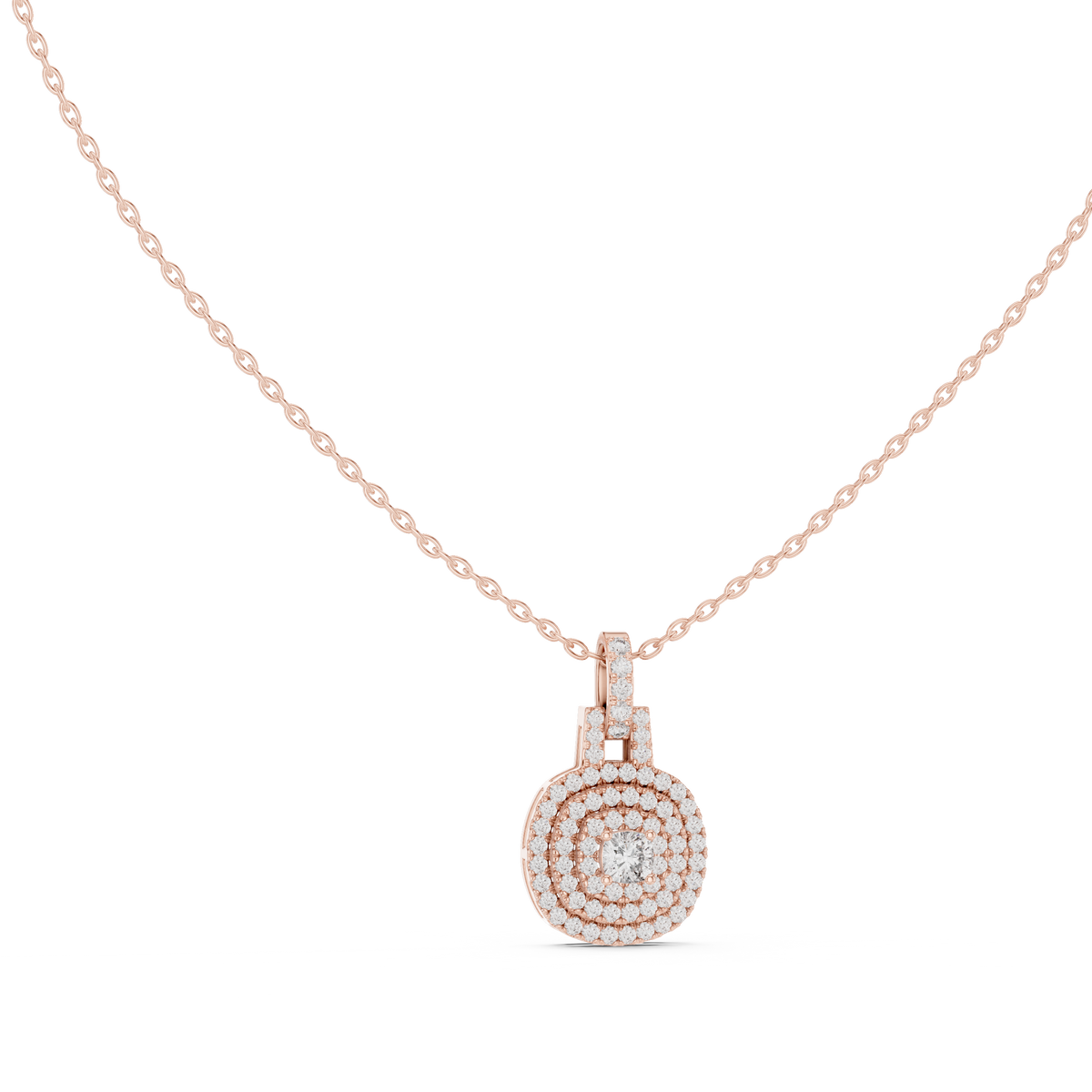 Cushion Square & Round Shape 14k Gold Lab Grown Minimalist Diamond Pendant For You - HIGHCARAT DIAMONDS