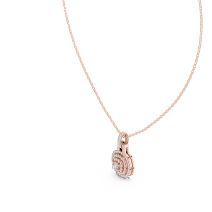 Cushion Square & Round Shape 14k Gold Lab Grown Minimalist Diamond Pendant For You - HIGHCARAT DIAMONDS