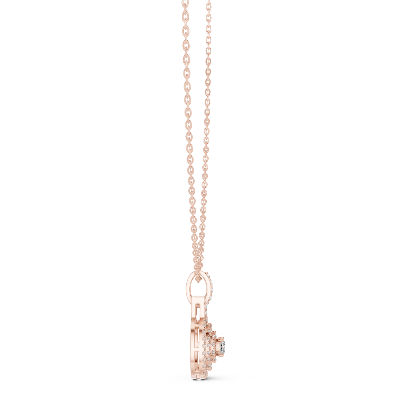 Cushion Square & Round Shape 14k Gold Lab Grown Minimalist Diamond Pendant For You - HIGHCARAT DIAMONDS
