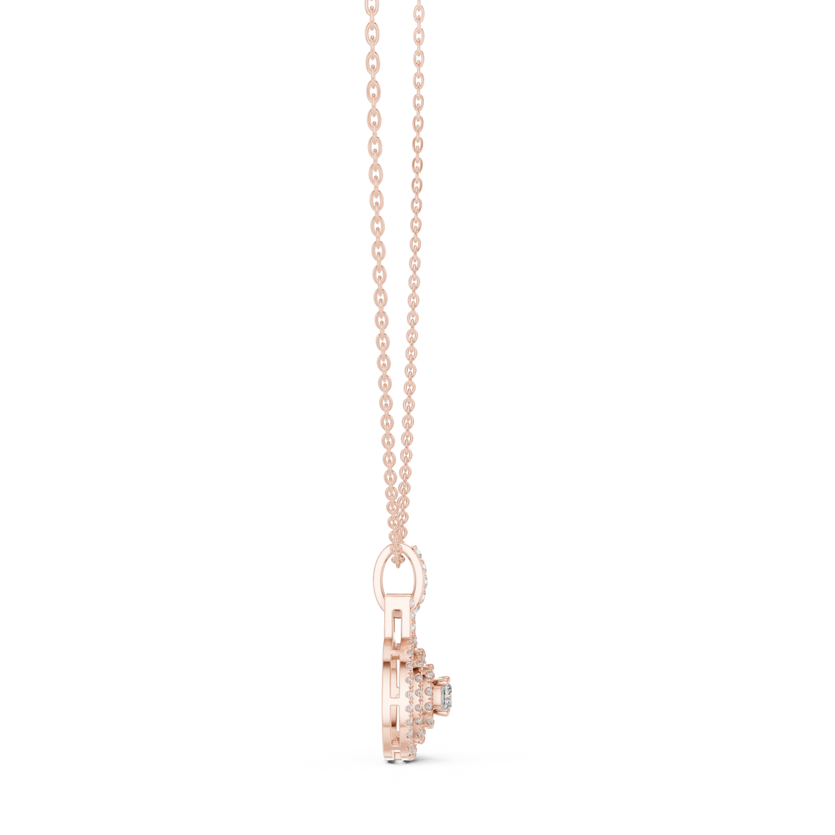 Cushion Square & Round Shape 14k Gold Lab Grown Minimalist Diamond Pendant For You - HIGHCARAT DIAMONDS
