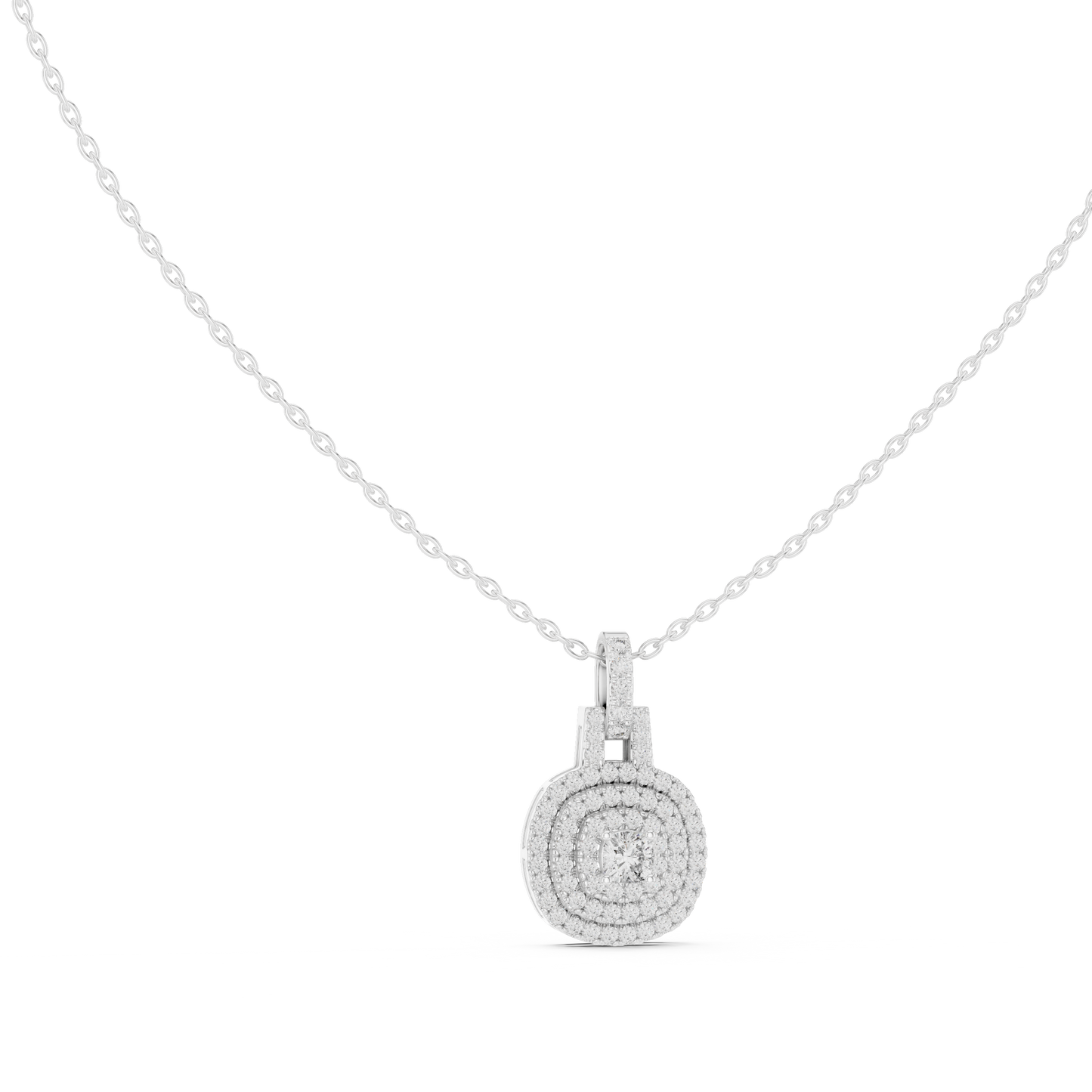 Cushion Square & Round Shape 14k Gold Lab Grown Minimalist Diamond Pendant For You - HIGHCARAT DIAMONDS