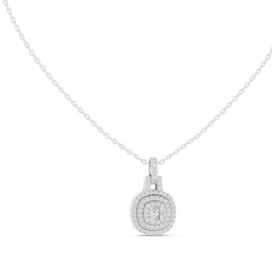 Cushion Square & Round Shape 14k Gold Lab Grown Minimalist Diamond Pendant For You - HIGHCARAT DIAMONDS