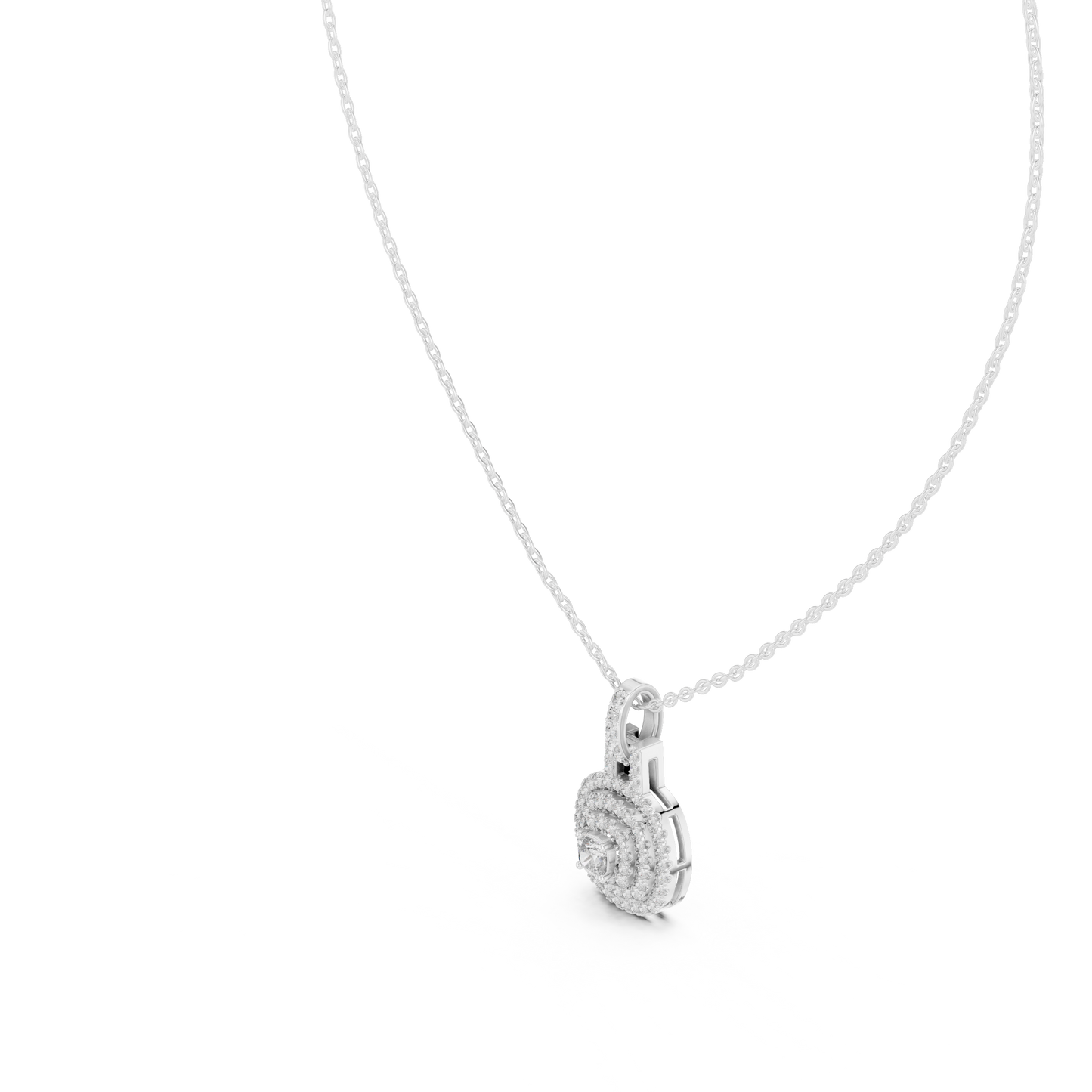 Cushion Square & Round Shape 14k Gold Lab Grown Minimalist Diamond Pendant For You - HIGHCARAT DIAMONDS