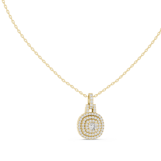Cushion Square & Round Shape 14k Gold Lab Grown Minimalist Diamond Pendant For You - HIGHCARAT DIAMONDS