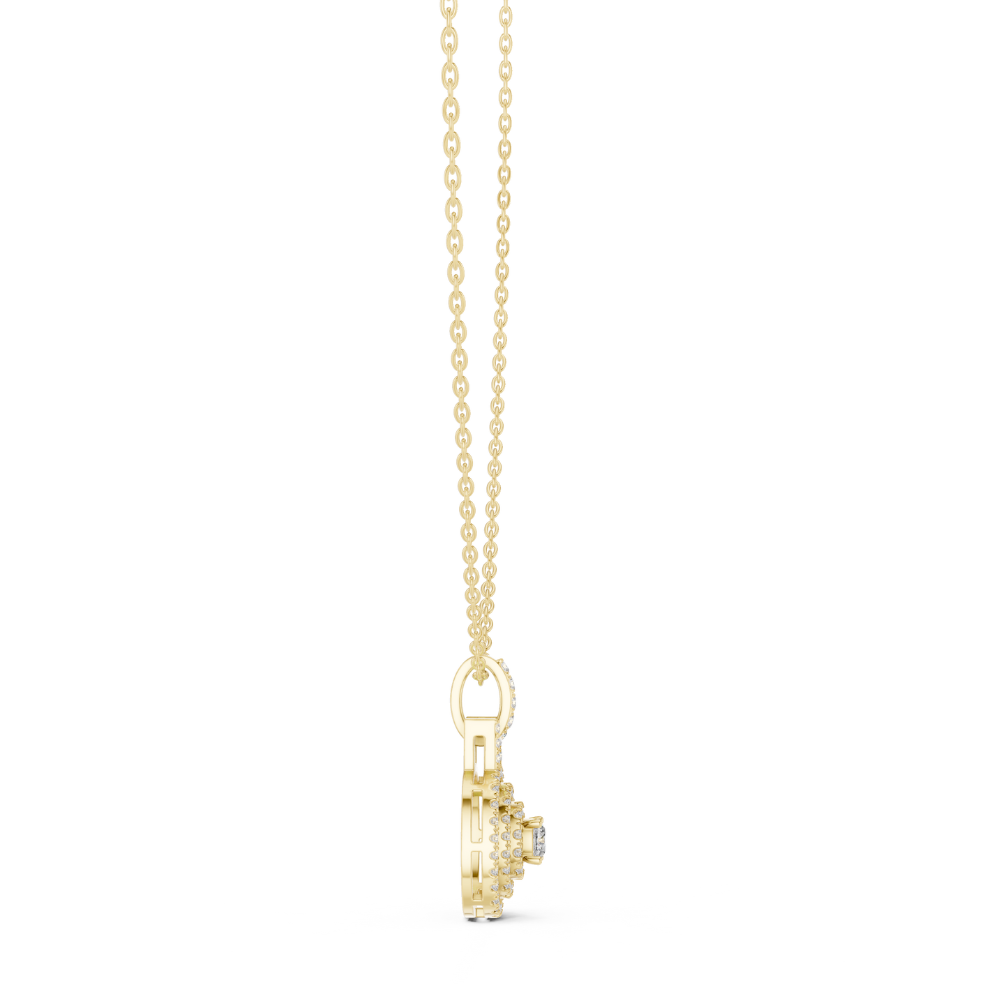 Cushion Square & Round Shape 14k Gold Lab Grown Minimalist Diamond Pendant For You - HIGHCARAT DIAMONDS