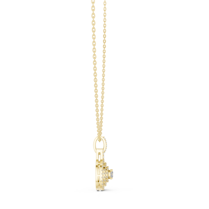 Cushion Square & Round Shape 14k Gold Lab Grown Minimalist Diamond Pendant For You - HIGHCARAT DIAMONDS