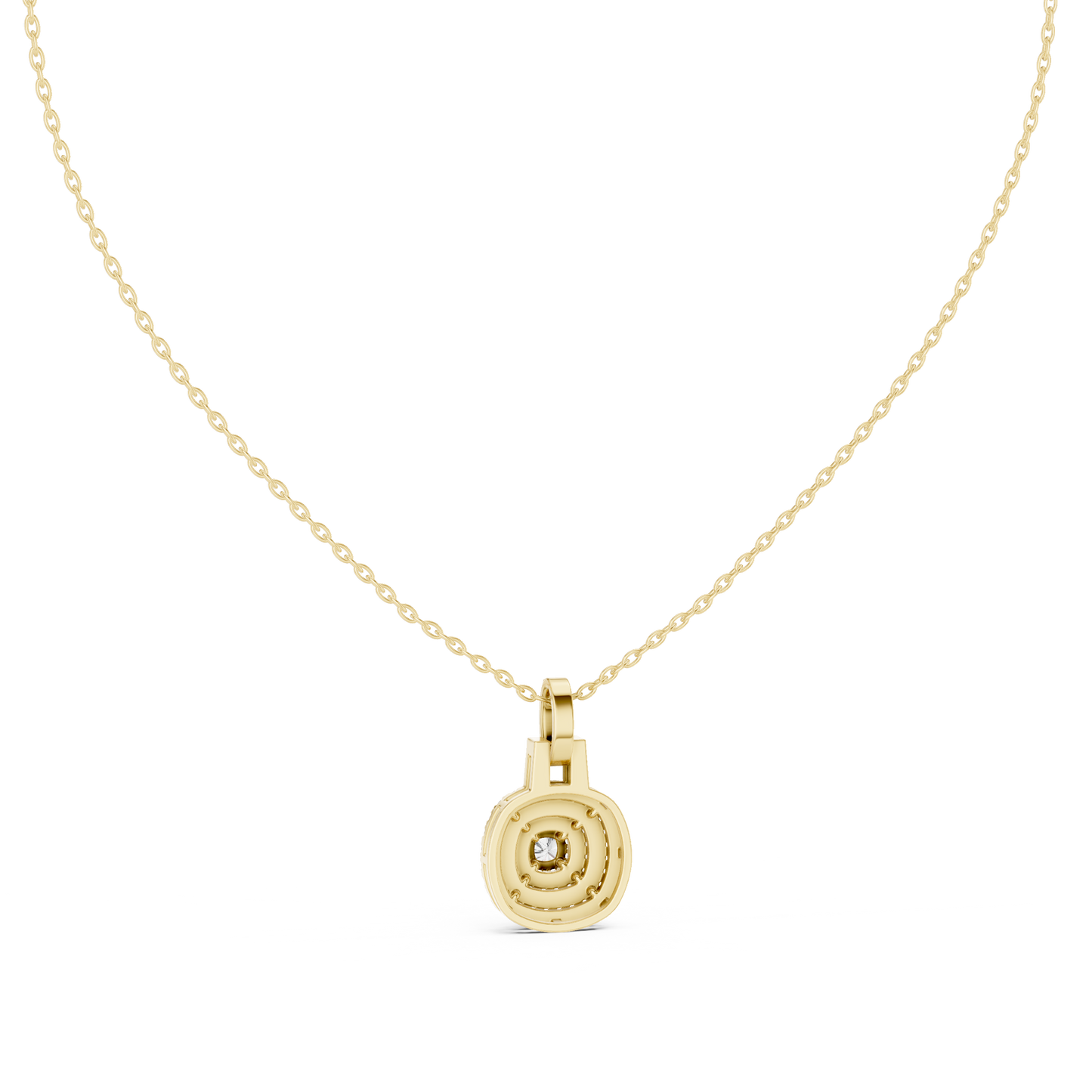 Cushion Square & Round Shape 14k Gold Lab Grown Minimalist Diamond Pendant For You - HIGHCARAT DIAMONDS