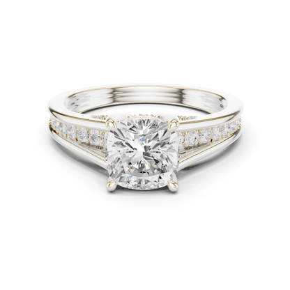 Pave Set 2.30Ct Cushion and Round Cut Top Grade Diamond Unique Delicate Stacking Wedding Ring Gift For Her - HIGHCARAT DIAMONDS