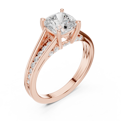 Pave Set 2.30Ct Cushion and Round Cut Top Grade Diamond Unique Delicate Stacking Wedding Ring Gift For Her - HIGHCARAT DIAMONDS