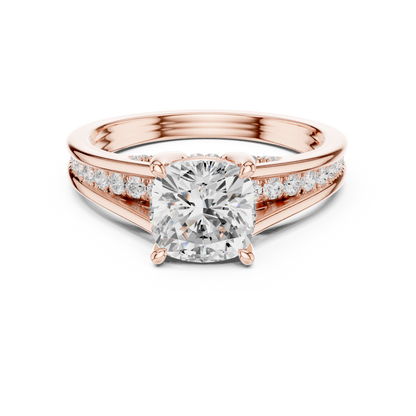 Pave Set 2.30Ct Cushion and Round Cut Top Grade Diamond Unique Delicate Stacking Wedding Ring Gift For Her - HIGHCARAT DIAMONDS