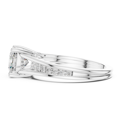 Pave Set 2.30Ct Cushion and Round Cut Top Grade Diamond Unique Delicate Stacking Wedding Ring Gift For Her - HIGHCARAT DIAMONDS