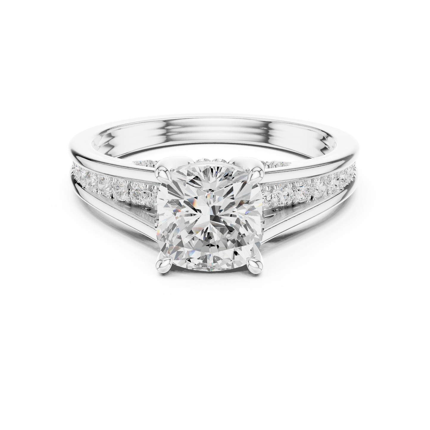 Pave Set 2.30Ct Cushion and Round Cut Top Grade Diamond Unique Delicate Stacking Wedding Ring Gift For Her - HIGHCARAT DIAMONDS