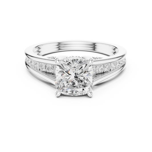 Pave Set 2.30Ct Cushion and Round Cut Top Grade Diamond Unique Delicate Stacking Wedding Ring Gift For Her - HIGHCARAT DIAMONDS