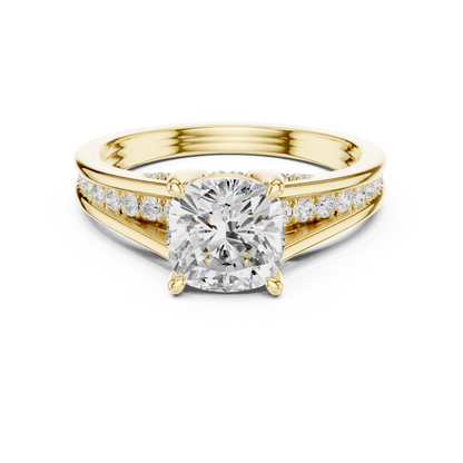 Pave Set 2.30Ct Cushion and Round Cut Top Grade Diamond Unique Delicate Stacking Wedding Ring Gift For Her - HIGHCARAT DIAMONDS