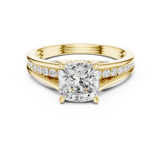 Pave Set 2.30Ct Cushion and Round Cut Top Grade Diamond Unique Delicate Stacking Wedding Ring Gift For Her - HIGHCARAT DIAMONDS