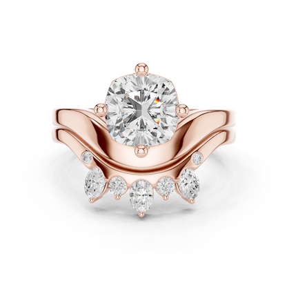 10k Solid Gold Cushion, Round, & Oval Shape Lab Grown Diamond Classic Elegance Diamond Ring For Her - HIGHCARAT DIAMONDS